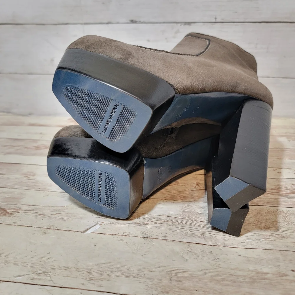 Costume National platform boots in grey suede - Picture 10 of 12